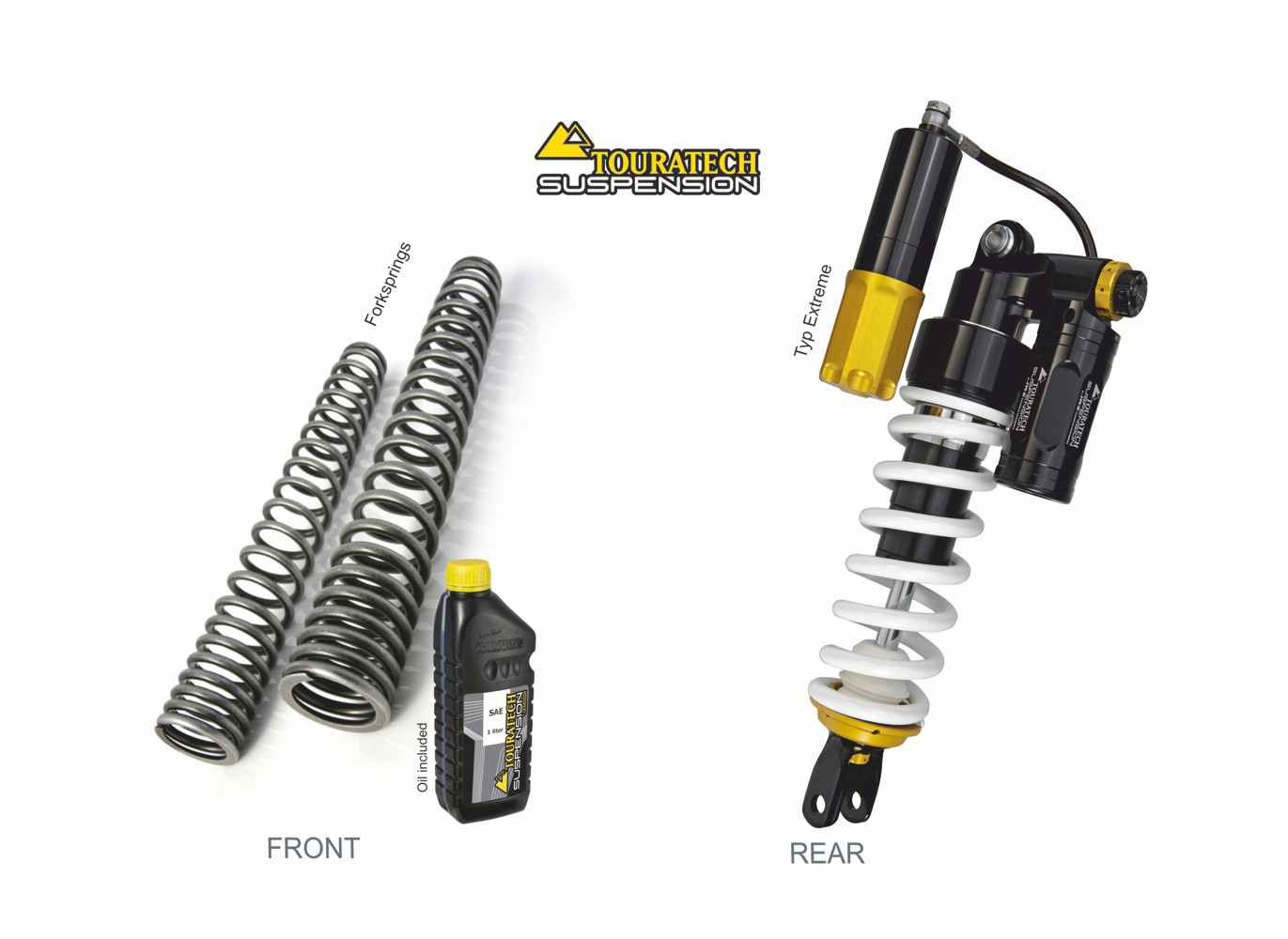 Kit suspension Touratech Avant / Arrière - WTE PRO-SET - Noir - Jaune
