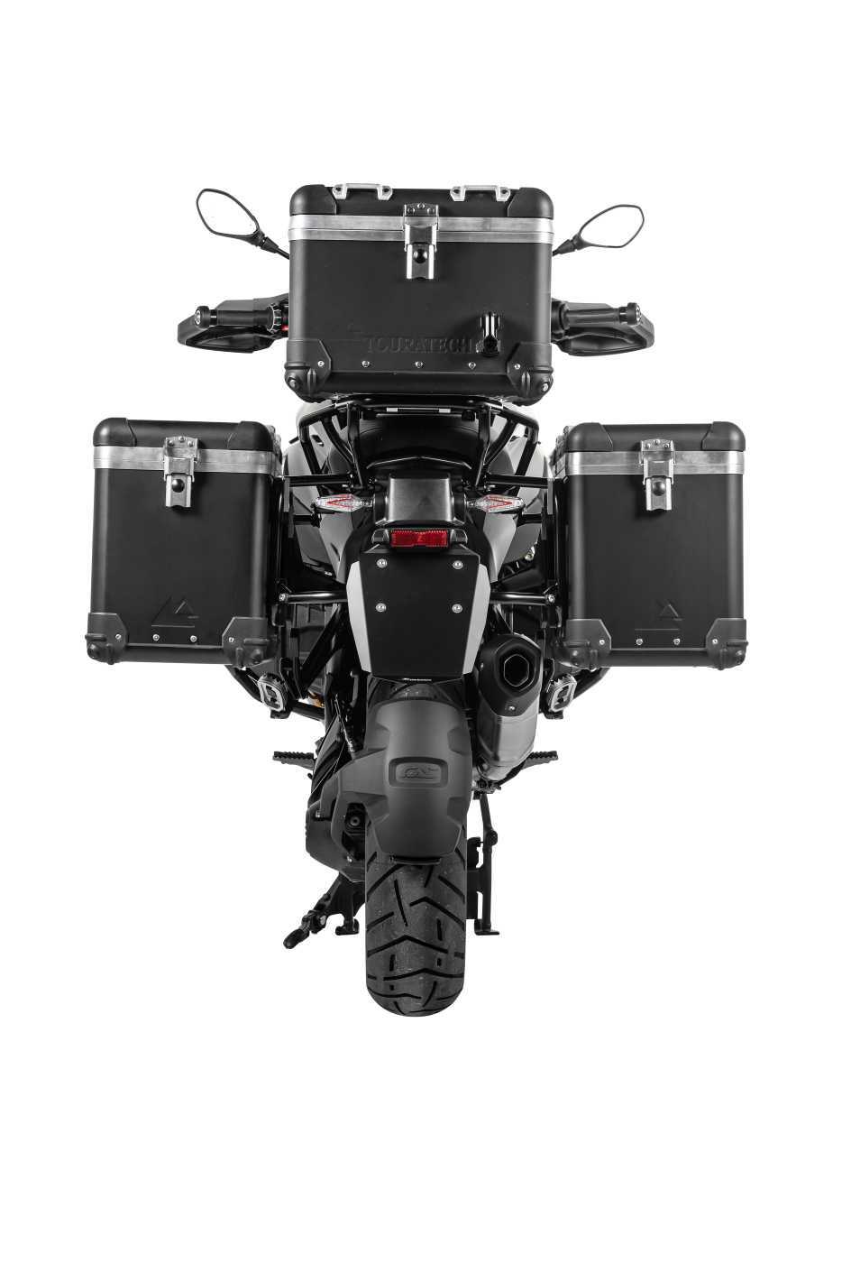 Valise Touratech Kit complet ZEGA Pro 45/45 - Support noir inclus - Anodisé noir
