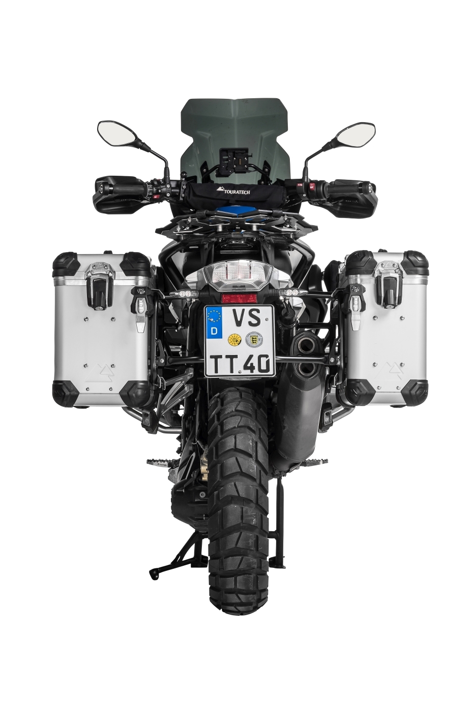 Valise Touratech Kit complet ZEGA Evo 31/38 - Support noir inclus - Anodisé gris