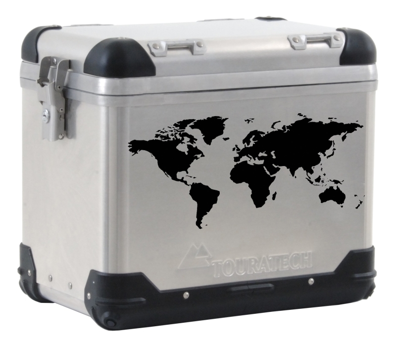 Stickers Touratech Carte du monde pour ZEGA Pro / ZEGA Pro 2 et ZEGA Mundo - Noir