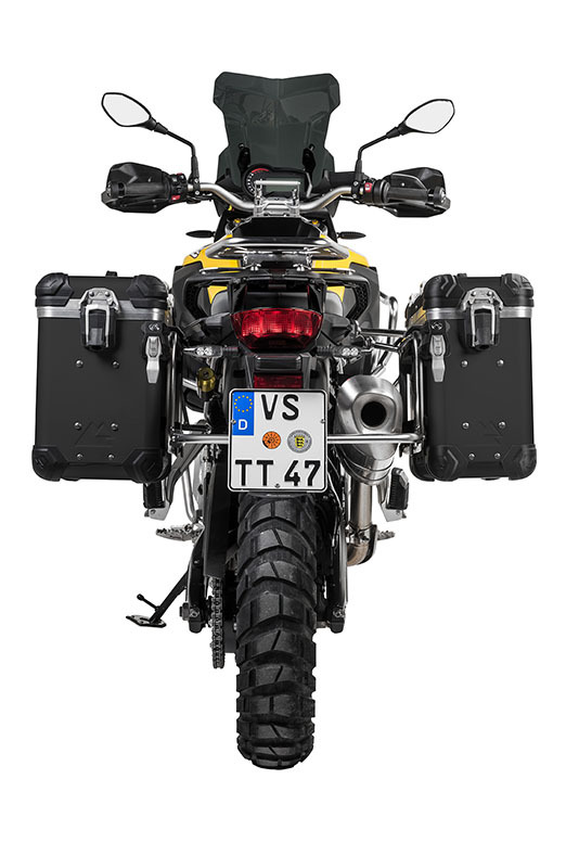 Valise Touratech Kit complet ZEGA Evo 31/38 - Support gris inclus - Anodisé noir
