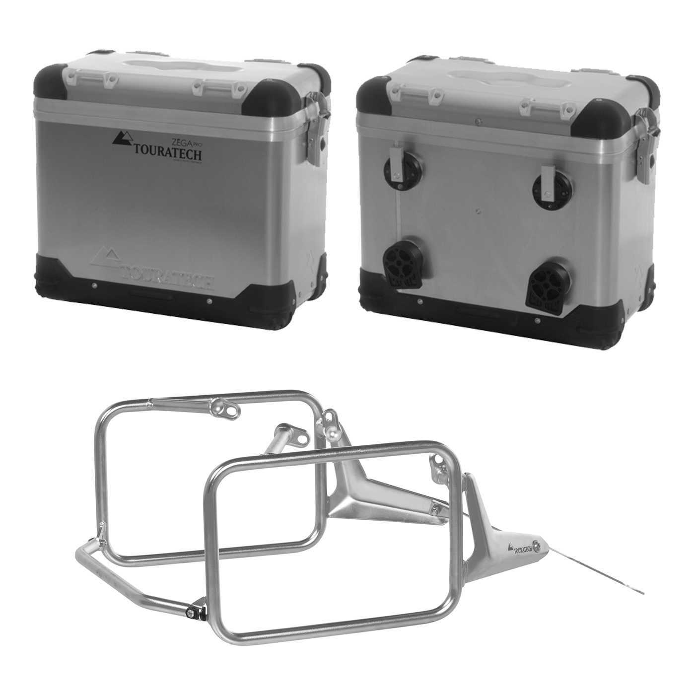 Valise Touratech Kit complet ZEGA Pro 38/38 - Support gris inclus - Alu