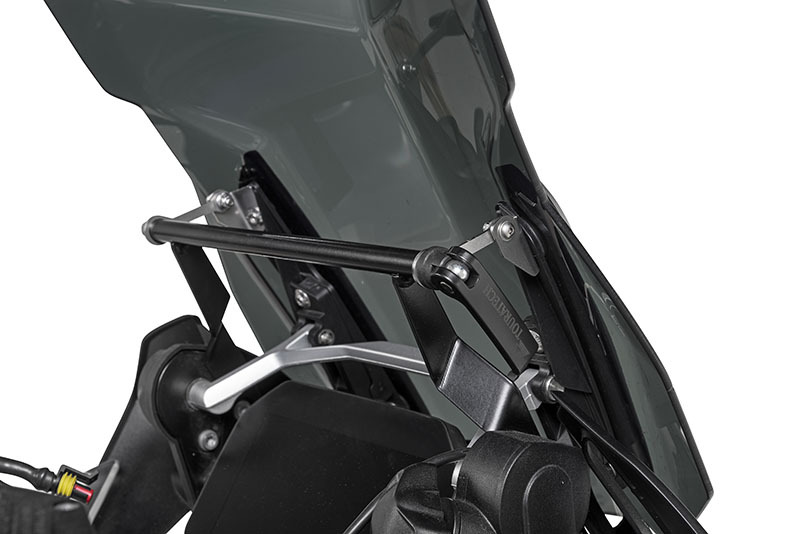 Kit de fixation Bulle Touratech Stabilisateur de pare-brise avec adaptateur pour montage GPS - Noir