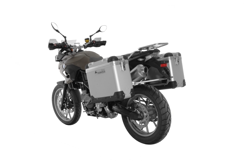 Valise Touratech ZEGA Pro 31/38 - Support gris inclus - Anodisé gris