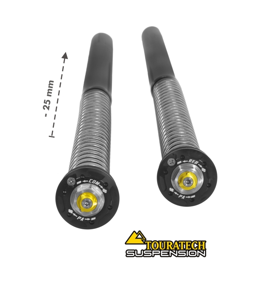 Kit cartouches Touratech Cartridge abaissement -25mm - Noir - Jaune