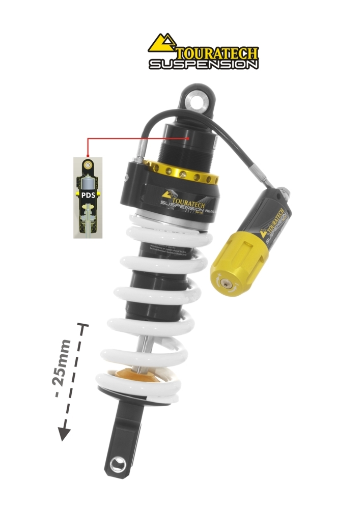 Amortisseur Touratech Level 2 (-25 mm) - Blanc