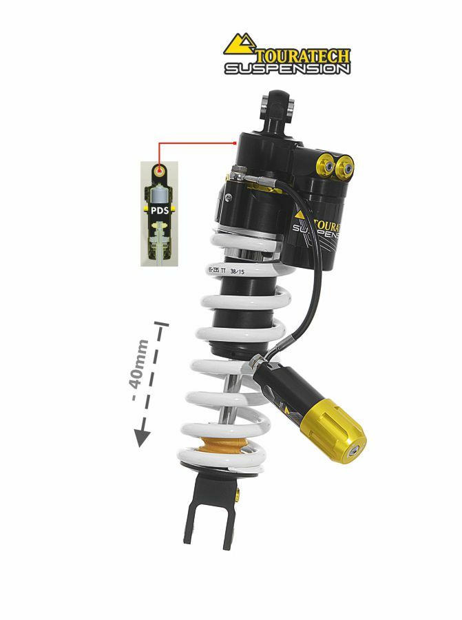 Amortisseur Touratech EXTREME (-40 mm) - Blanc