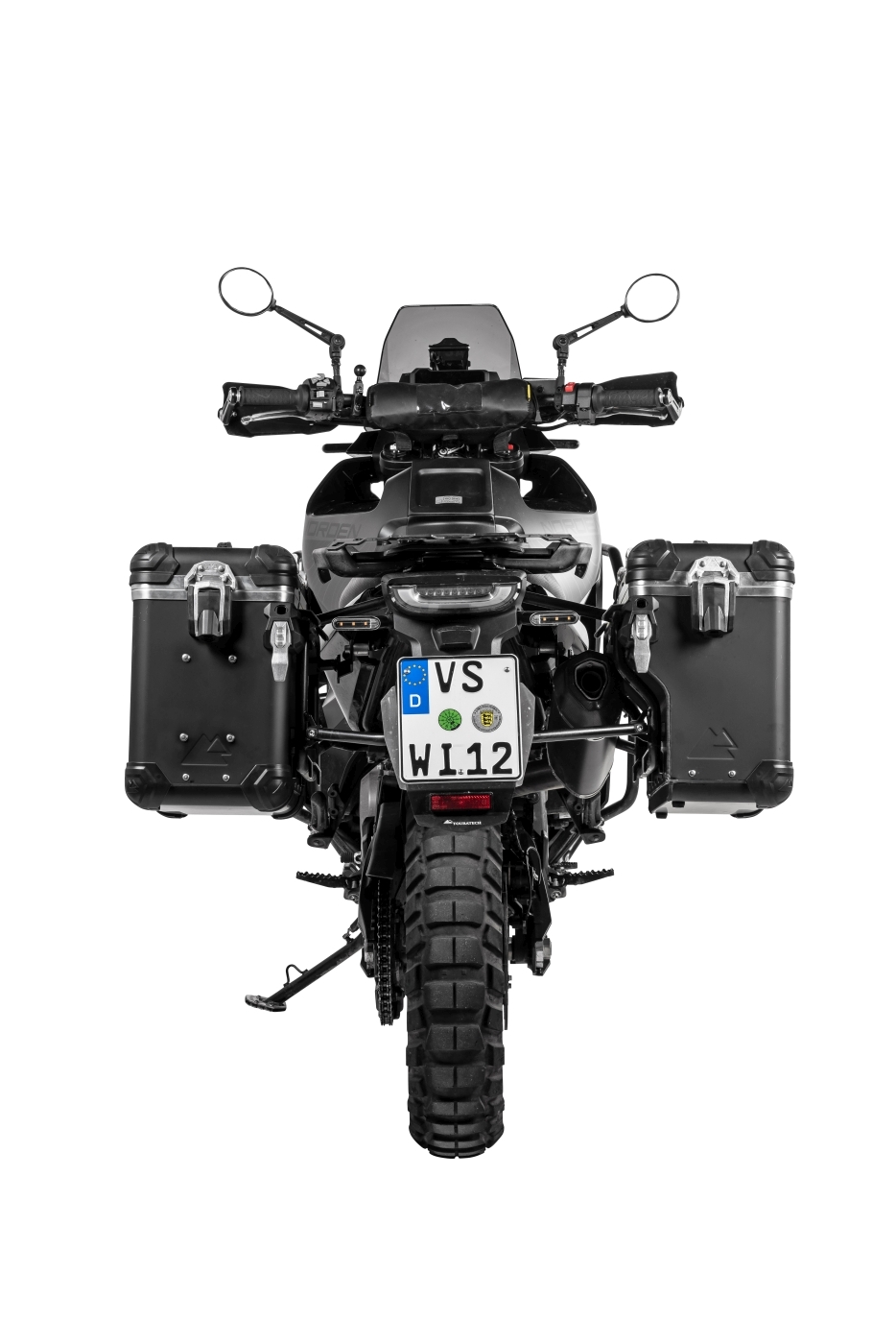 Valise Touratech ZEGA Evo X Avec déport 38/38 - Support noir inclus - Anodisé noir