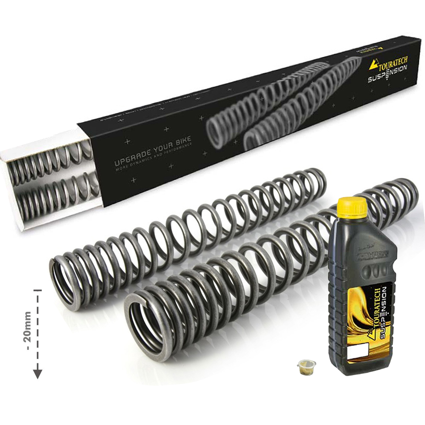 Ressorts de fourche Touratech Progressif (-20mm) - Noir