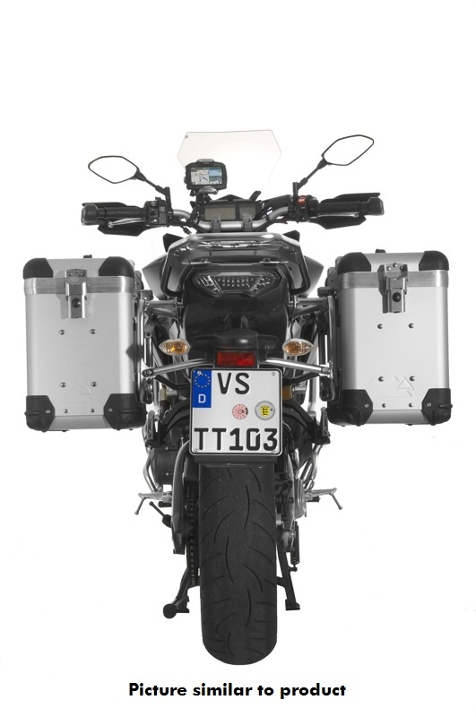 Valise Touratech ZEGA Pro 38/38 - Support noir inclus - Anodisé gris