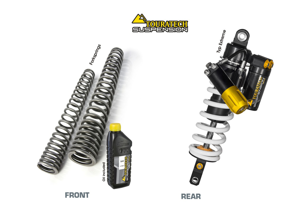 Kit suspension Touratech Avant / Arrière - WTE EXTREME (ressort) - Blanc