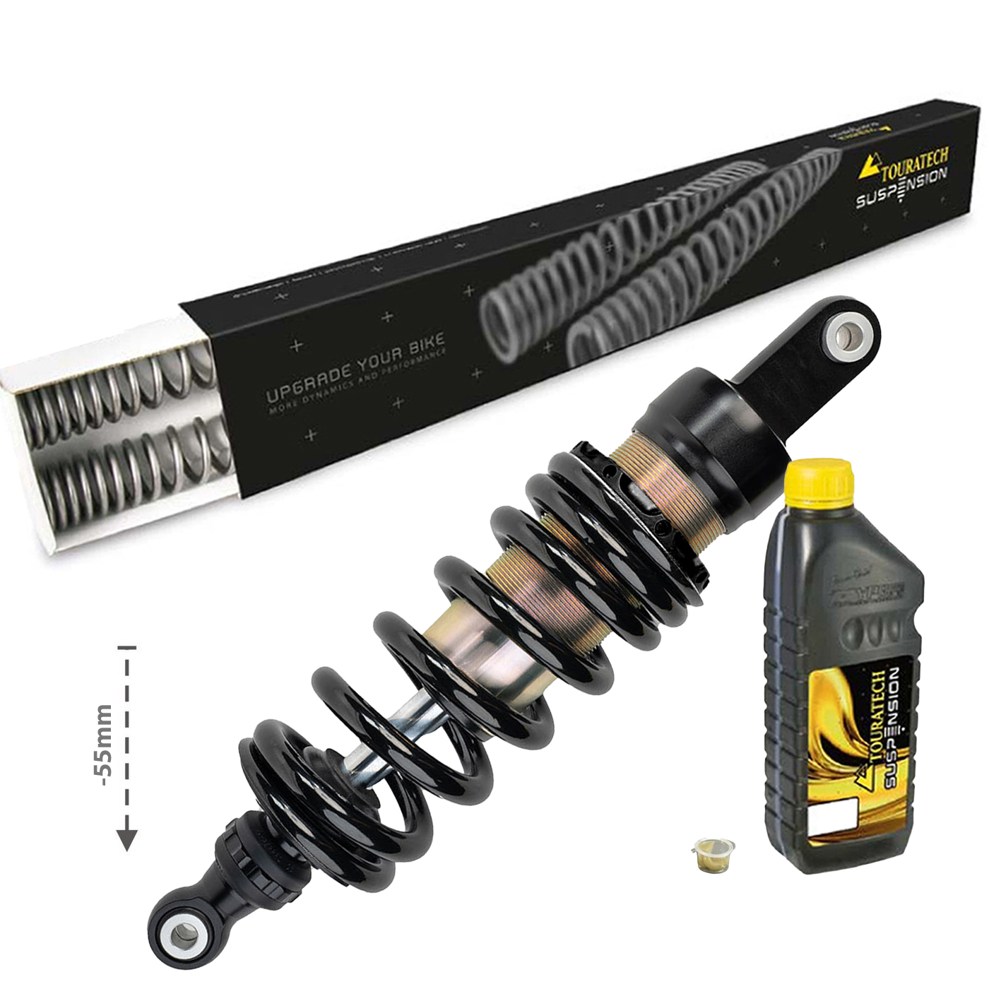 Amortisseur Touratech E1 (-55 mm) - Noir