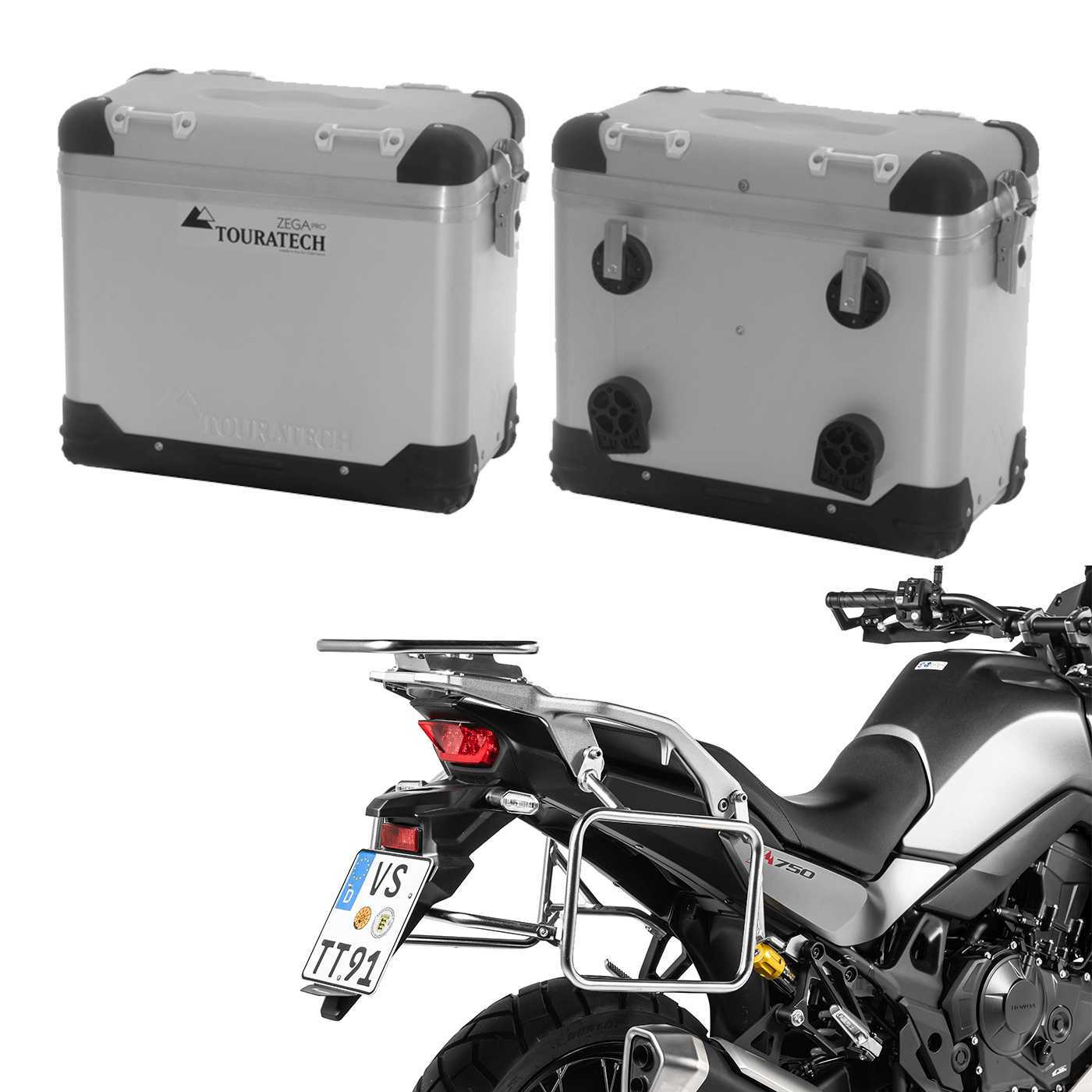 Valise Touratech ZEGA Pro 38/38 - Support gris inclus - Anodisé gris
