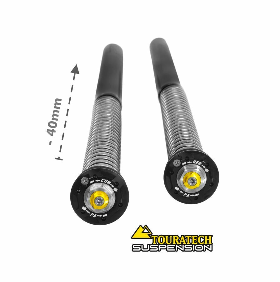 Kit cartouches Touratech Cartridge abaissement -40mm - Noir - Jaune