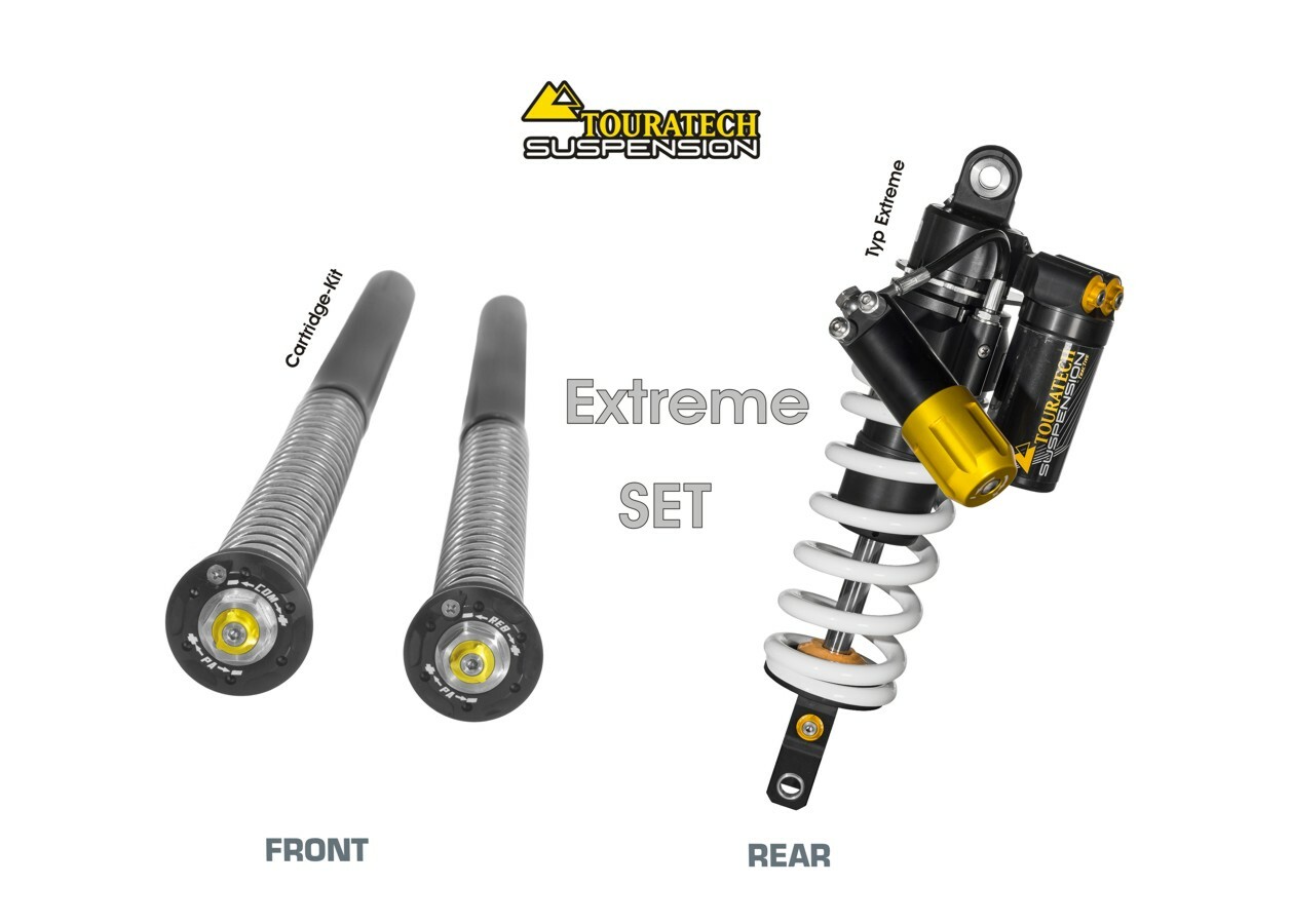 Kit suspension Touratech Avant / Arrière - WTE EXTREME (cartouche) - Blanc