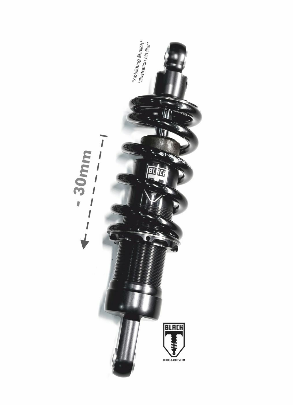 Amortisseur Touratech BLACK-T - Stage 2 - (-30 mm) - Noir