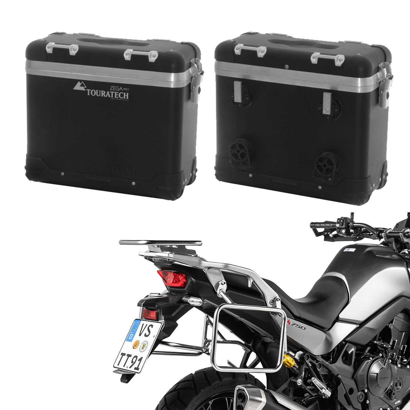 Valise Touratech ZEGA Pro 31/31 - Support gris inclus - Anodisé noir