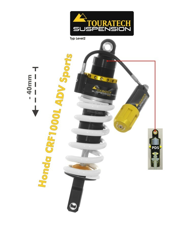 Amortisseur Touratech Level 2 (-40 mm) - Blanc