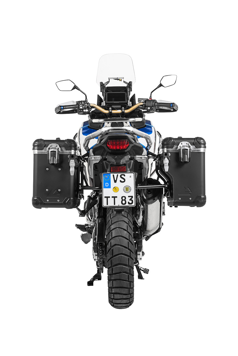 Valise Touratech ZEGA Evo X Avec déport 38/38 - Support noir inclus - Anodisé noir