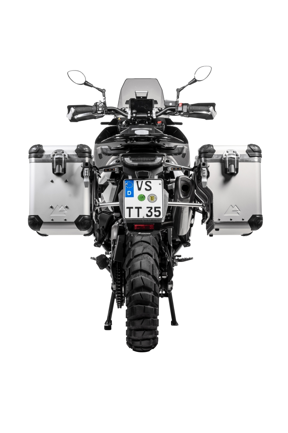 Valise Touratech ZEGA Evo X Avec déport 45/45 - Support gris inclus - Anodisé gris