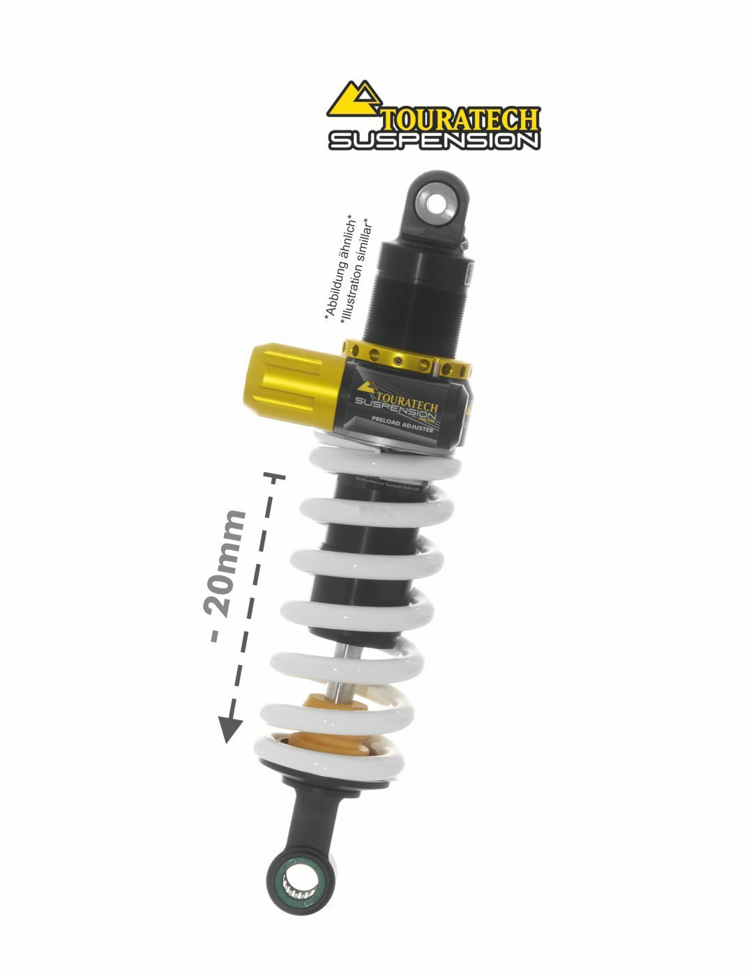 Amortisseur Touratech Level 2 (-20 mm) - Blanc