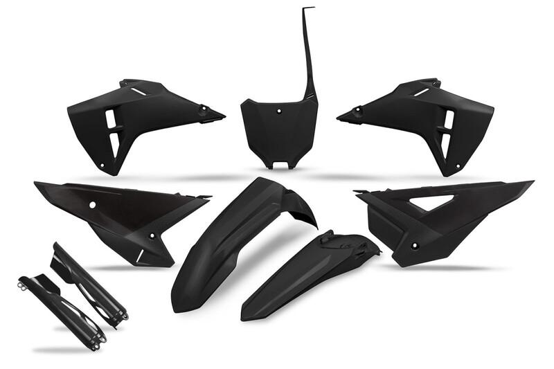 Kit plastiques Ufo complet avec protections de fourche - noir