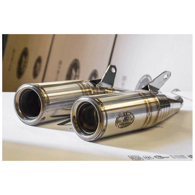 Silencieux Zard Double snake coniques inox - embout inox noir