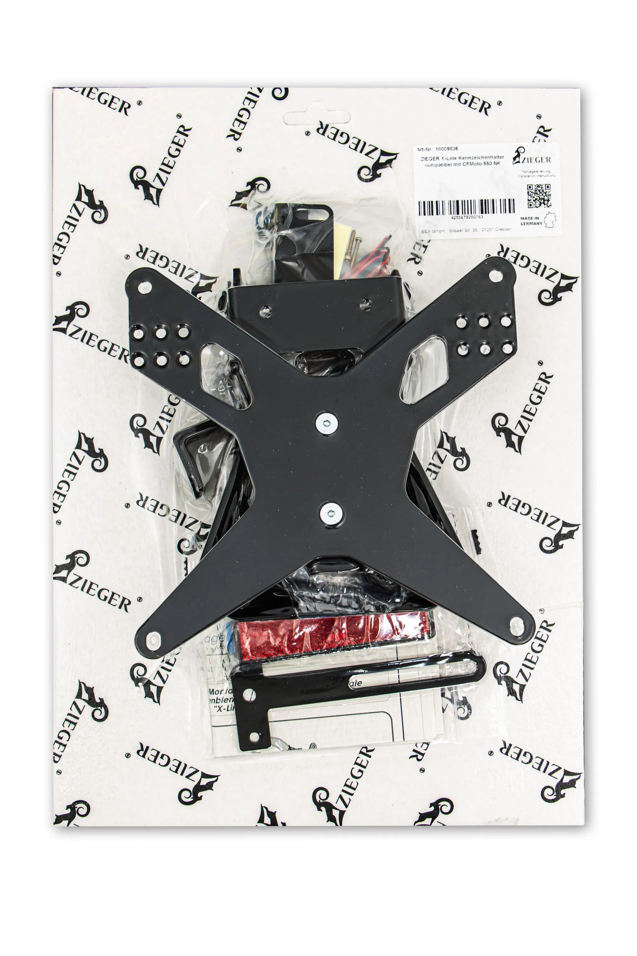 Support de plaque Zieger Kit immatriculation Type E IT