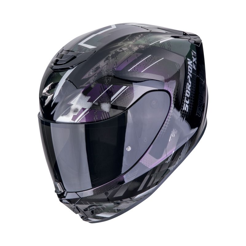 SCORPION Casque intégral Scorpion Exo EXO-391 - CLUTTER — noir, violet et argent