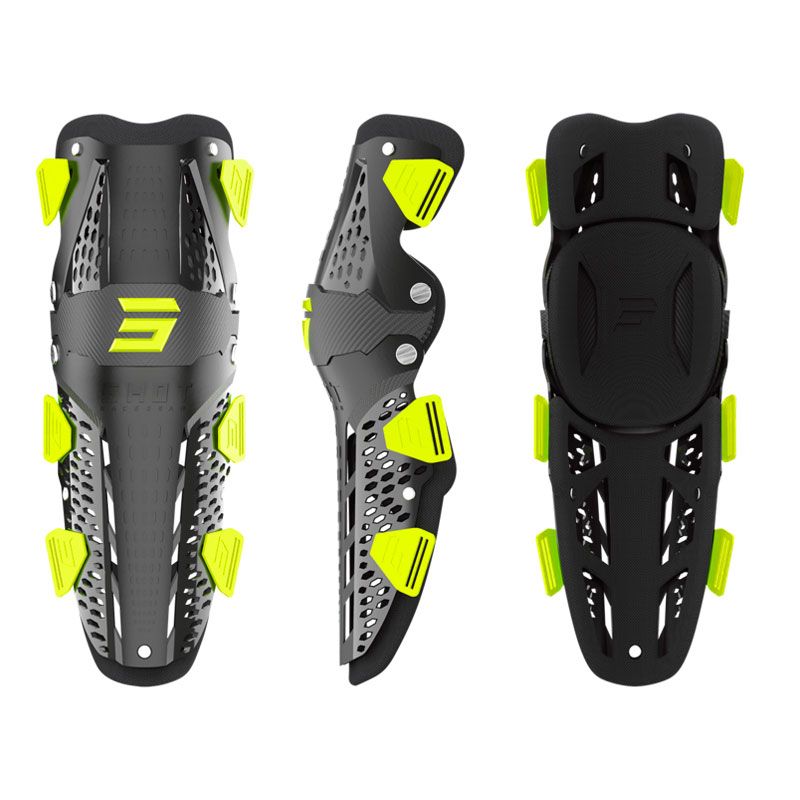 Image of Genouillères Shot AIRFLOW ADULTE - BLACK NEON YELLOW 2023