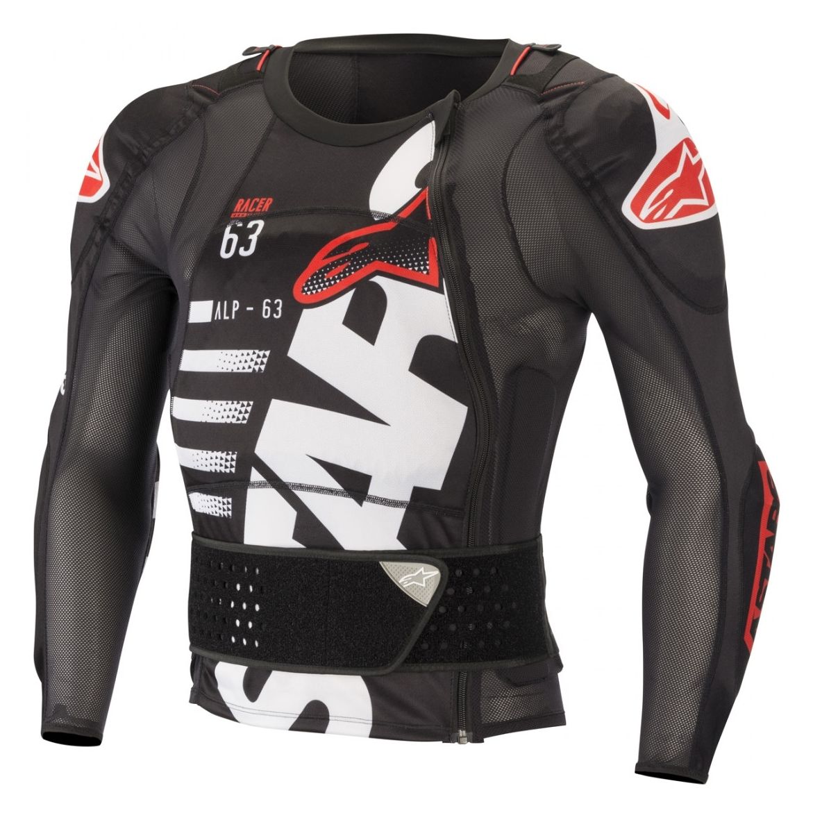 Image of Gilet de protection Alpinestars SEQUENCE PROTECTION JACKET LONG SLEEVE - BLACK WHITE RED 2023