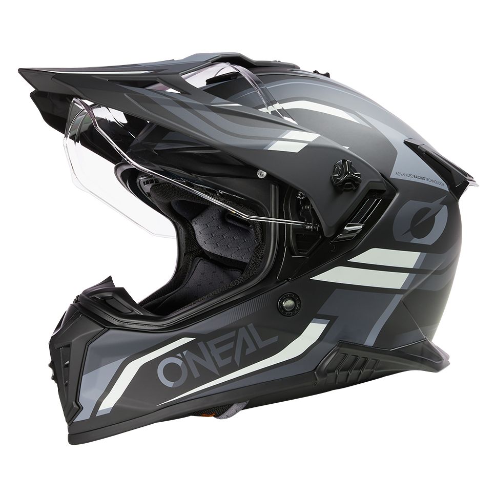 ONEAL Casque intégral O'Neal A-SRS - SPIKE — noir, gris et blanc mat