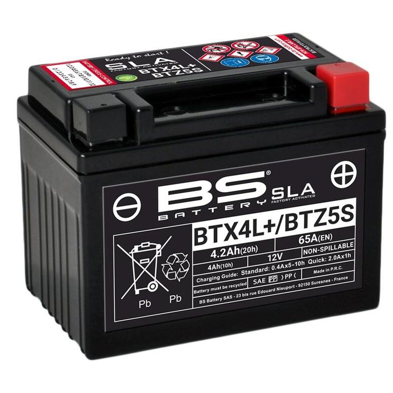 Image of Batterie BS Battery SLA BTX4L/BTZ5S ferme Type Acide Sans entretien/prête à l'emploi