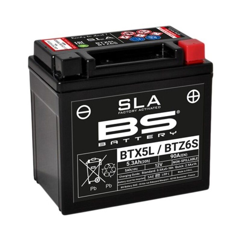 Image of Batterie BS Battery SLA BTX5L/BTZ6S ferme Type Acide Sans entretien/prête à l'emploi