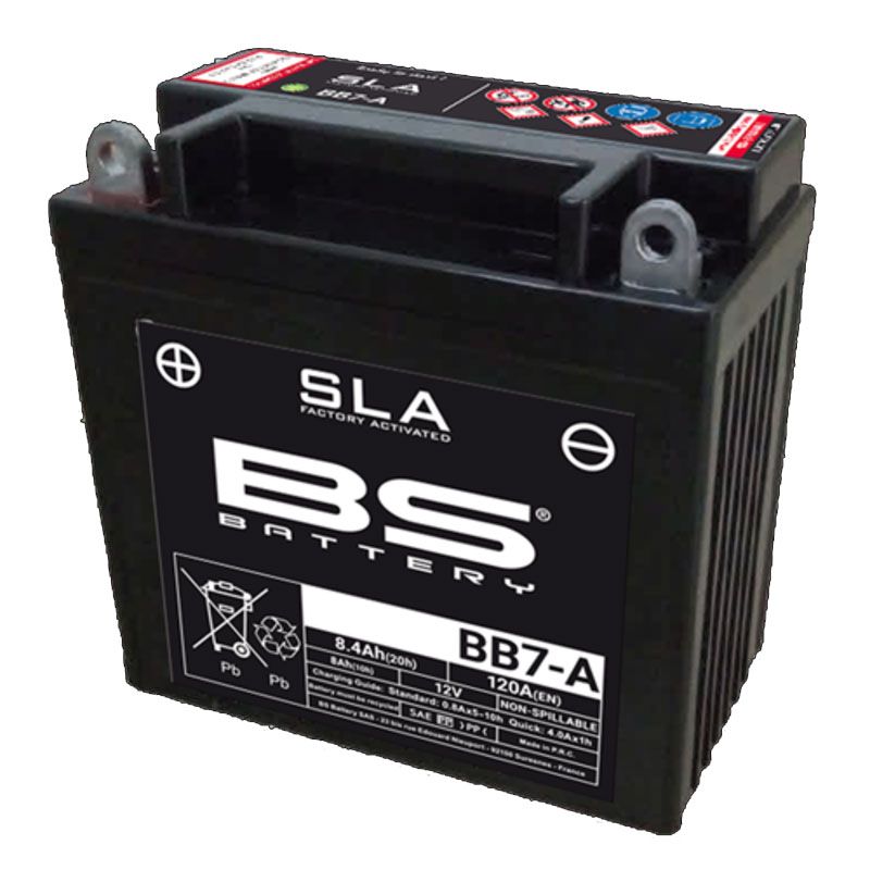 Image of Batterie BS Battery SLA YB7-A/BB7-A ferme Type Acide Sans entretien/prête à l'emploi