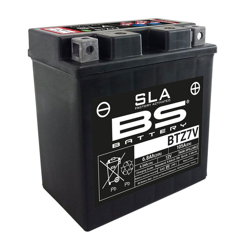 Image of Batterie BS Battery YTZ7V/BTZ7V ferme Type Acide Sans entretien/prête à l'emploi