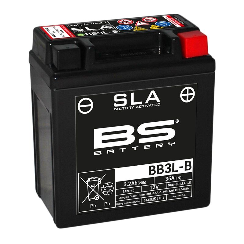 Image of Batterie BS Battery SLA YB3L-B/BB3L-B FERME TYPE ACIDE SANS ENTRETIEN/PRÊTE À L'EMPLOI