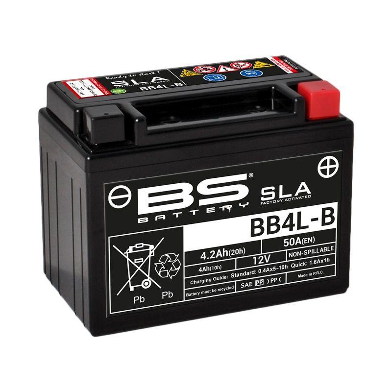 Image of Batterie BS Battery SLA YB4L-B/BB4L-B ferme Type Acide Sans entretien/prête à l'emploi