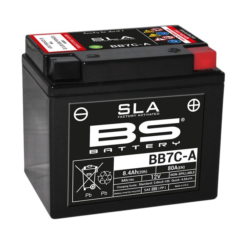 Image of Batterie BS Battery SLA YB7C-A/BB7C-A ferme Type Acide Sans entretien/prête à l'emploi