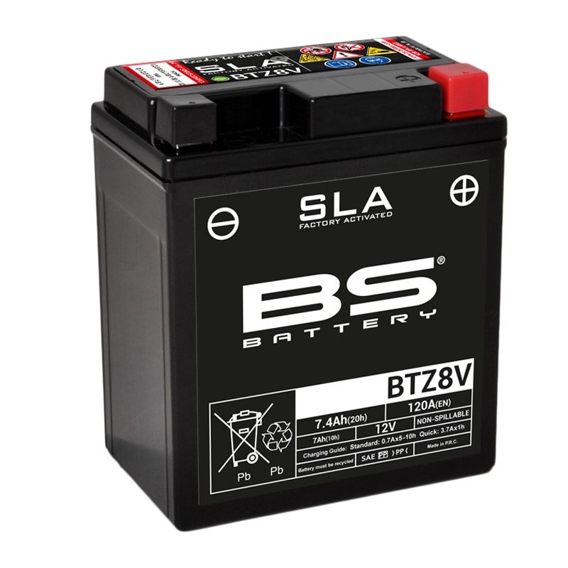 Image of Batterie BS Battery YTZ8V/BTZ8V -SLA FERME TYPE ACIDE SANS ENTRETIEN/PRÊTE À L'EMPLOI