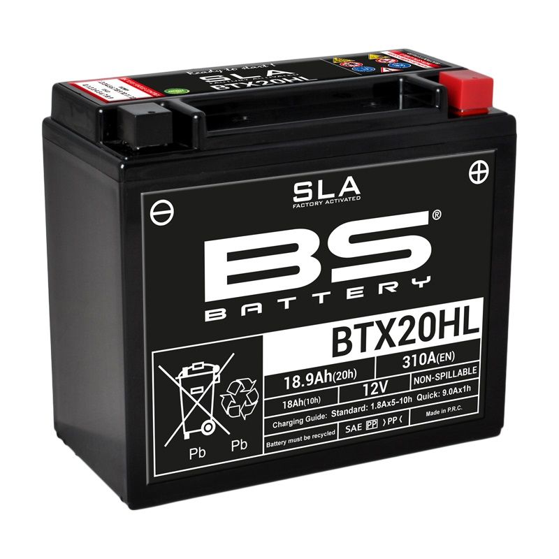 Image of Batterie BS Battery SLA YTX20HL-BS/BTX20HL ferme Type Acide Sans entretien/prête à l'emploi