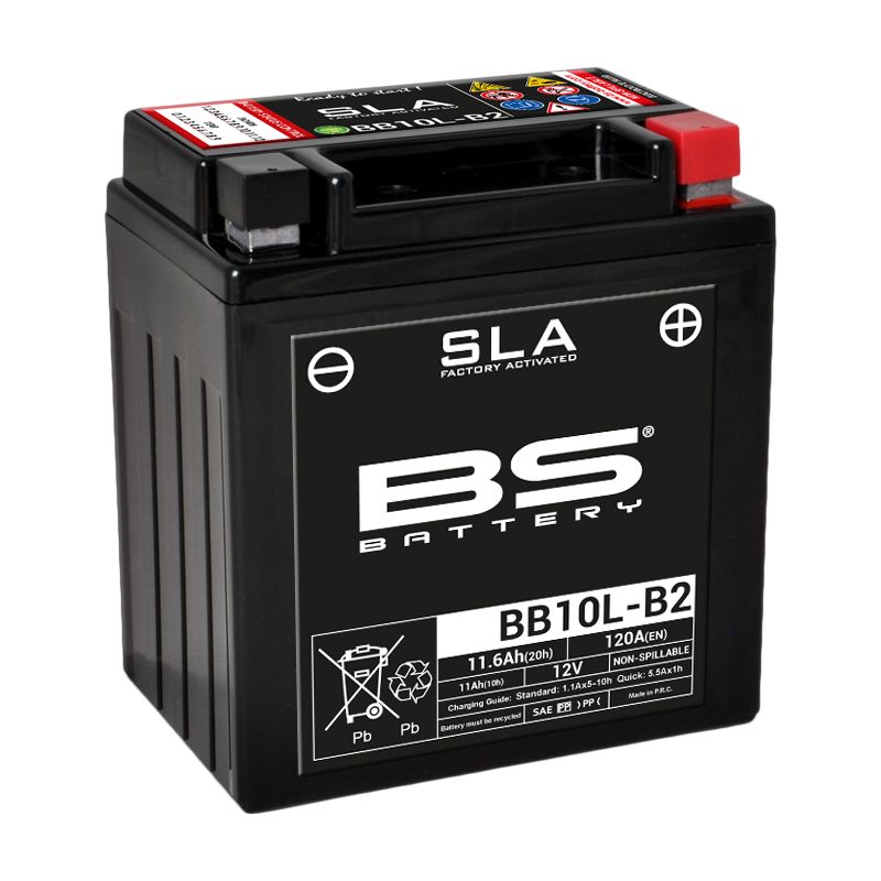 Image of Batterie BS Battery SLA YB10L-B2/BB10L-A2/B2 ferme Type Acide Sans entretien/prête à l'emploi