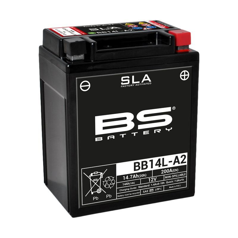 Image of Batterie BS Battery SLA YB14L-A2/BTX14AHL /BB14L-A2-B2 ferme Type Acide Sans entretien/prête à l'emploi