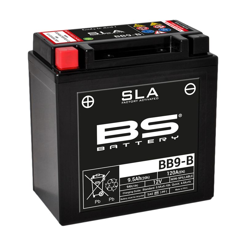 Image of Batterie BS Battery SLA YB9-B/BB9-B ferme Type Acide Sans entretien/prête à l'emploi