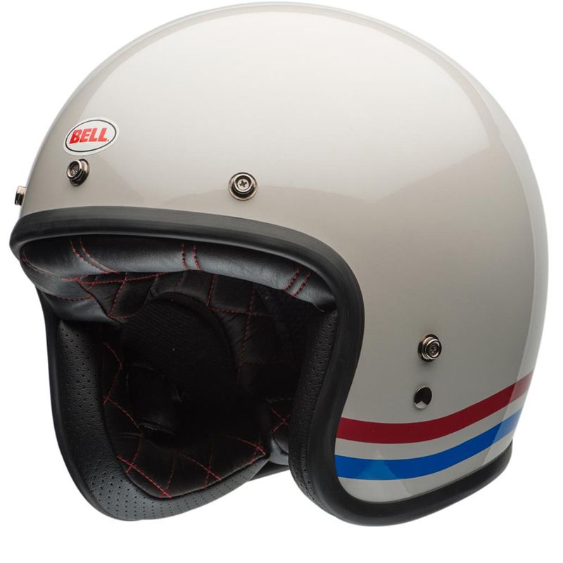 Image of Casque Bell CUSTOM 500 DLX - STRIPES PEARL WHITE