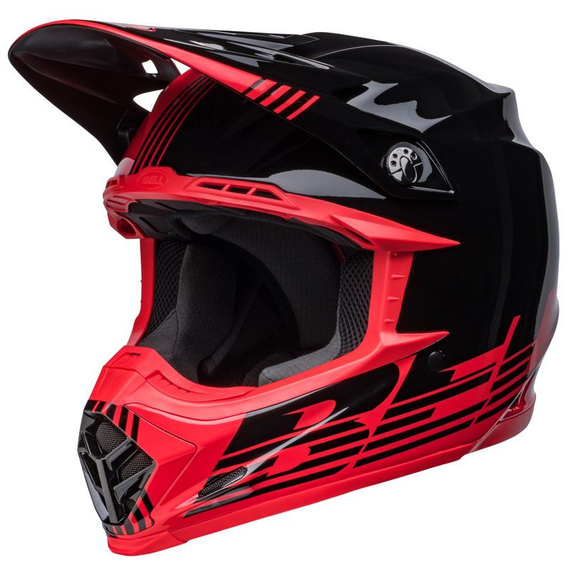 Image of Casque cross Bell MOTO-9 MIPS LOUVER - BLACK RED 2022
