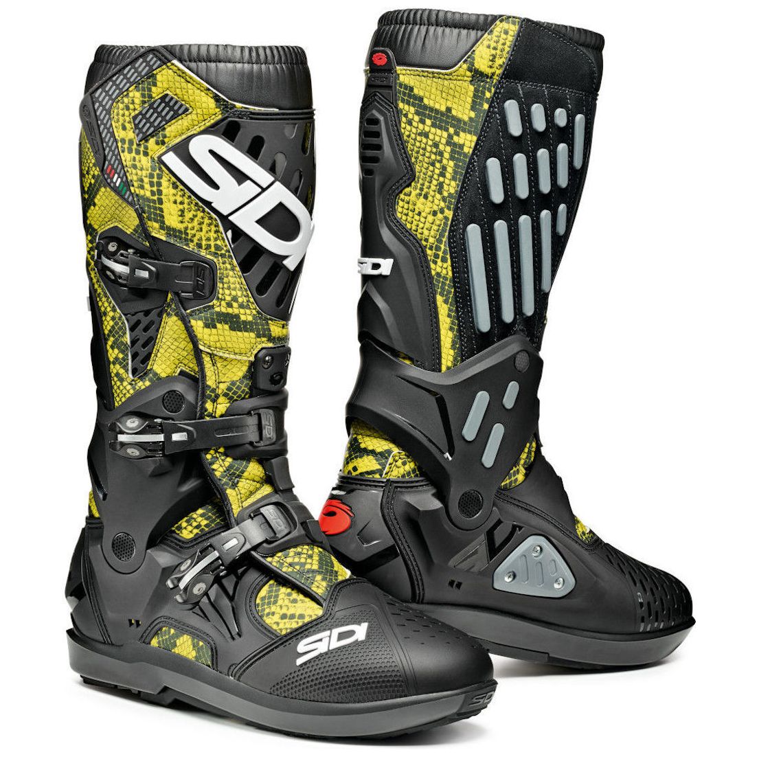 Image of Bottes cross Sidi ATOJO SRS EDITION SERIE LIMITEE SNAKE JAUNE/NOIR 2022