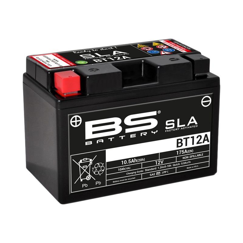 Image of Batterie BS Battery SLA YT12A-BS/BT12A ferme Type Acide Sans entretien/prête à l'emploi