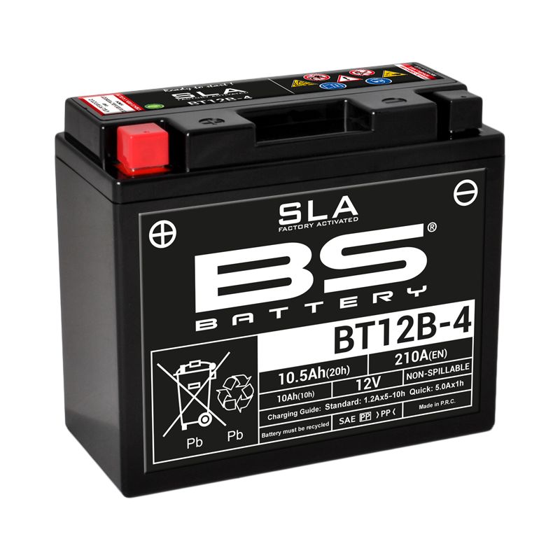 Image of Batterie BS Battery SLA YT12B-4/BT12B-4 ferme Type Acide Sans entretien/prête à l'emploi