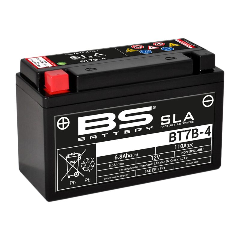 Image of Batterie BS Battery SLA YT7B-4/BT7B-4 ferme Type Acide Sans entretien/prête à l'emploi
